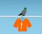 Bad Pigeon Bird shit on t-shirt , vector