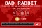 Bad rabbit ransomware computer virus encrypter cyber attack screen illustration