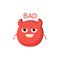 Bad Red Devil Word And Corresponding Illustration, Cartoon Character Emoji With Eyes Illustrating The Text