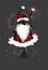 BAD SANTA ILLUSTRATION UNCIVIL ISOLATED CHRISTMAS THEME CHARACTER CRIME FUNNY DESIGN