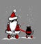 BAD SANTA ILLUSTRATION UNCIVIL ISOLATED CHRISTMAS THEME CHARACTER CRIME FUNNY DESIGN