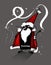 BAD SANTA ILLUSTRATION UNCIVIL ISOLATED CHRISTMAS THEME CHARACTER CRIME FUNNY DESIGN