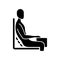 Bad sitting habit black glyph icon