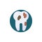 Bad teeth, caries flat icon