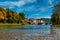 Bad Tolz - picturesque resort town in Bavaria, Germany in autumn and Isar river