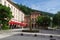 BAD WILDBAD, GERMANY - JUNE 28, 2015: the square Kurplatz, Palais Thermal former Badhotel, Baden-Wuerttemberg, Schwarzwald