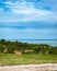 BADACSONYTOMAJ, HUNGARY - JULY 3, 2020: Scenic view of lake Balaton, Hungary