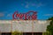 Badajoz, Spain - Coca-Cola sign on a closed Coca-Cola factory