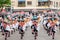 Badajoz, Spain, sunday. February 19 2023. Parade through the streets of Badajoz, group called Los colegas