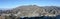 Badaling, panorama of the great Chinese wall built by hand in the mountains, wonder of the world