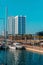 Badalona, Spain-November 13, 2022. Puerto de la Marina de Badalona is a marina and fishing port located in the city of Badalona,