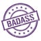 BADASS text written on purple violet vintage stamp