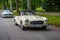BADEN BADEN, GERMANY - JULY 2019: beige ivory white MERCEDES-BENZ 190 SL roadster cabrio 1955 1963, oldtimer meeting in Kurpark
