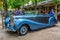 BADEN BADEN, GERMANY - JULY 2019: blue Crewe Rolls-Royce BENTLEY R TYPE cabrio 1953, oldtimer meeting in Kurpark