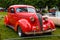 BADEN BADEN, GERMANY - JULY 2019: red TERRAPLANE coupe 1932 1938, oldtimer meeting in Kurpark