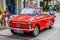 BADEN BADEN, GERMANY - JULY 2019: small red AUTOBIANCI BIANCHINA cabriolet cabrio, oldtimer meeting in Kurpark