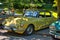 BADEN BADEN, GERMANY - JULY 2022: yellow Citroen DS 21 coupe 1967, oldtimer meeting in Kurpark