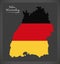 Baden-Wuerttemberg map of Germany with German national flag illustration