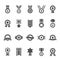 Badge Awards vector solid icons set