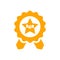Badge, certificate, medal, quality, reward, Award Plaque, Award Ribbon. Orange color award icon