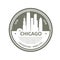 Badge with Chicago skyline - Chicago city emblem