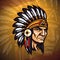 Badge, Emblem, and T-Shirt Printing: Apache Warrior Mascot Logo Design Vector for Esport and Sport Team