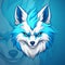 Badge, Emblem, and T-Shirt Printing: Blue Arctic Fox Mascot Logo Design Vector