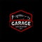 Badge garage auto repair and restoration logo vector
