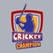 Badge or label for sports of cricket concept.