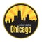 Badge, label or stamp with Chicago skyline