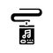 badge of music festival participant glyph icon vector illustration