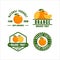 Badge Orange fruit organic product logo Collection