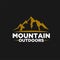 Badge outdoors black logo mountain adventure forest vector template illustration
