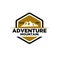 Badge outdoors black logo mountain adventure forest vector template illustration
