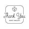 Badge with thank you graphics and design elements vector label and logo for gratitude, branding, advertisement