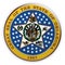 Badge US State Seal Oklahoma 3d illustration