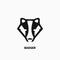 Badger head balck icon.