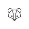 Badger head line icon