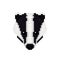 Badger Head in pixel art style.