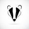 Badger head vector illustration in black, isolated on white background.