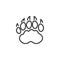 Badger paw print line icon