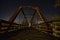Badger State Trail Railroad tressle bridge over the sugar river at night
