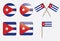 Badges with flag of Cuba