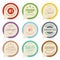 Badges and labels collection. Quality, assurance marks