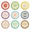 Badges and labels collection. Quality, assurance marks