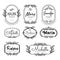 Badges logo template for wedding planner in line art style