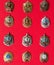 Badges, military school,, collection