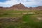 Badland national park during sunny summer. Badland landscape panorama South Dakota