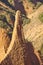 Badlands at dawn. Eroded landscape. Las Carcavas, Guadalajara. Spain