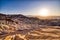 Badlands view from Zabriskie Point in Death Valley National Park at Sunset